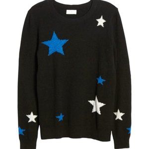 Lucky Brand Star Print Sweater Black Size M EUC